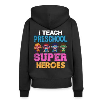 Lehrer Vorschule - Frauen Premium Bio Hoodie - Schwarz - Hinten - Julia (174cm)