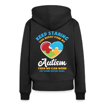 Autismus Krankheit - Frauen Premium Bio Hoodie - Schwarz - Hinten - Julia (174cm)