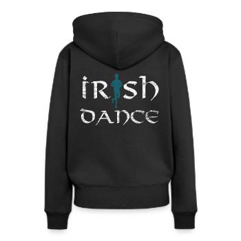 Danse irlandaise - Sweat à capuche Premium bio Femme - noir - Dos - Julia (174cm)