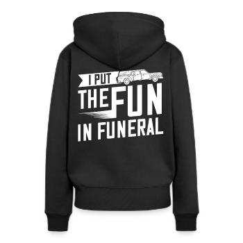Leichenwagen Bestatter Bestattung Beerdigung - Frauen Premium Bio Hoodie - Schwarz - Hinten - Julia (174cm)