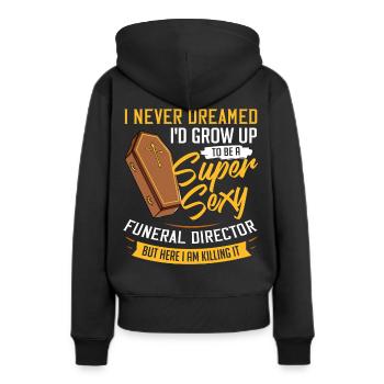 Bestatter Bestattung Friedhof Sarg Beerdigung - Frauen Premium Bio Hoodie - Schwarz - Hinten - Julia (174cm)