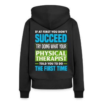 Physiotherapeut Arbeit Patient - Frauen Premium Bio Hoodie - Schwarz - Hinten - Julia (174cm)