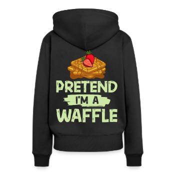 Gaufres Gaufres Gaufres Crêpes Drôle - Sweat à capuche Premium bio Femme - noir - Dos - Julia (174cm)