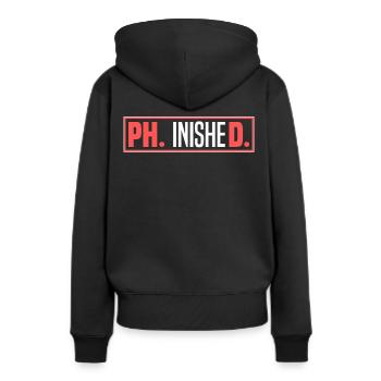 Promotion Student Doktortitel - Frauen Premium Bio Hoodie - Schwarz - Hinten - Julia (174cm)