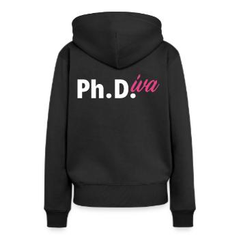 Doktorand Doktortitel Frau Mädchen - Frauen Premium Bio Hoodie - Schwarz - Hinten - Julia (174cm)