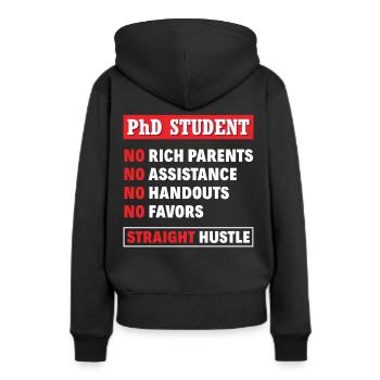 Doktorand Student - Frauen Premium Bio Hoodie - Schwarz - Hinten - Julia (174cm)