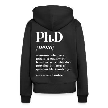 Definiton Doktorand Doktortitel - Frauen Premium Bio Hoodie - Schwarz - Hinten - Julia (174cm)