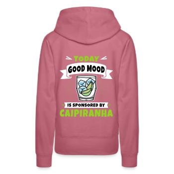 Caipirinha - Today Good mood - Frauen Premium Bio Hoodie - Malve - Hinten - Isabella (175cm)