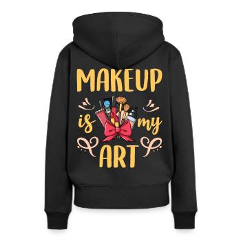 Schminke Kosmetiker Maskenbildner Kosmetik - Frauen Premium Bio Hoodie - Schwarz - Hinten - Julia (174cm)