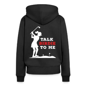 Talk birdie to me - Frauen Premium Bio Hoodie - Schwarz - Hinten - Julia (174cm)
