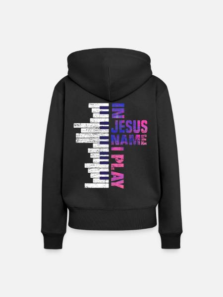 Klavier Jesus Christen Glaube - Frauen Premium Bio Hoodie - Schwarz