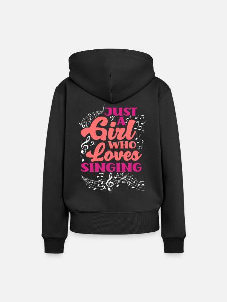 Musik Noten Singen Lustiges Singen - Frauen Premium Bio Hoodie - Schwarz