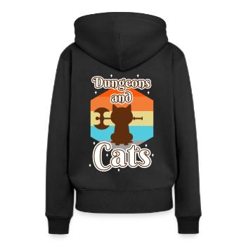 Donjons et chats - Sweat à capuche Premium bio Femme - noir - Dos - Julia (174cm)