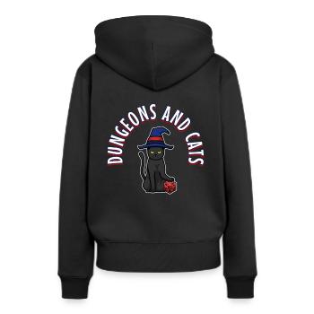 Donjons et chats - Sweat à capuche Premium bio Femme - noir - Dos - Julia (174cm)