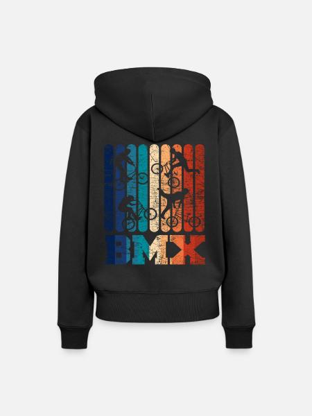 Retro BMX - Frauen Premium Bio Hoodie - Schwarz