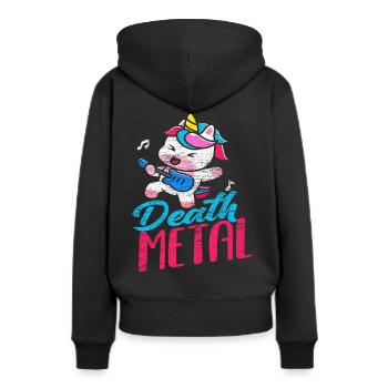 Unicorn Metal Musique Death Metal - Sweat à capuche Premium bio Femme - noir - Dos - Julia (174cm)