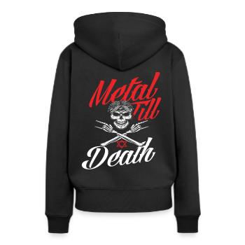 Musique Métal - Sweat à capuche Premium bio Femme - noir - Dos - Julia (174cm)