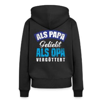 Opa Papa Bester Opa - Frauen Premium Bio Hoodie - Schwarz - Hinten - Julia (174cm)