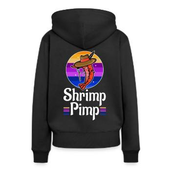 Shrimp Pimp - Frauen Premium Bio Hoodie - Schwarz - Hinten - Julia (174cm)