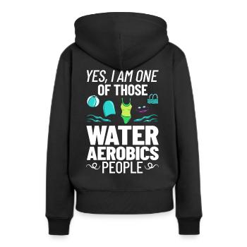 AquaGym Aquafitness Aqua Training Aqua - Sweat à capuche Premium bio Femme - noir - Dos - Julia (174cm)