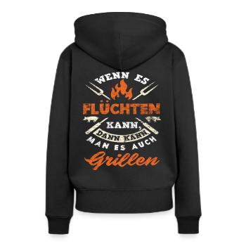 Grillen Spruch Grill Griller - Frauen Premium Bio Hoodie - Schwarz - Hinten - Julia (174cm)