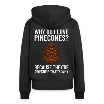 Pommes de pin Pommes de pin Cônes de pin Cônes - Sweat à capuche Premium bio Femme - noir - Dos - Julia (174cm)