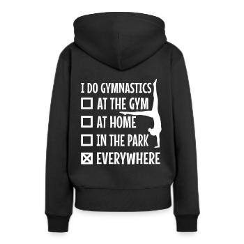 I do gymnastics everywhere - Women’s Premium Organic Hoodie - black - Back - Julia (174cm)