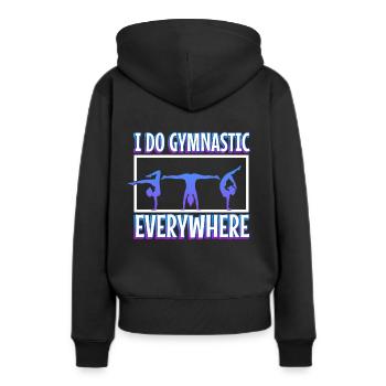 I do gymnastics everywhere - Women’s Premium Organic Hoodie - black - Back - Julia (174cm)