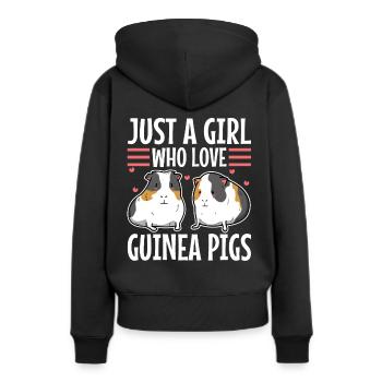 Just A Girl Who Love Guinea Pigs - Frauen Premium Bio Hoodie - Schwarz - Hinten - Julia (174cm)
