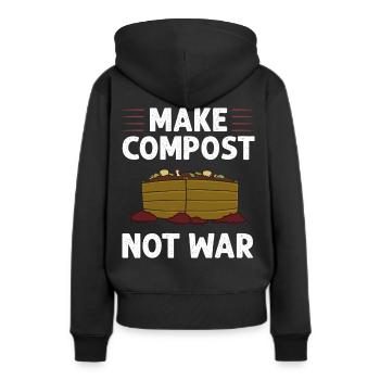 Kompostierung Kompost Wurm Abfall - Frauen Premium Bio Hoodie - Schwarz - Hinten - Julia (174cm)