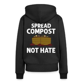 Kompostierung Kompost Wurm Abfall - Frauen Premium Bio Hoodie - Schwarz - Hinten - Julia (174cm)