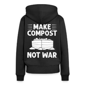 Kompostierung Kompost Wurm Abfall - Frauen Premium Bio Hoodie - Schwarz - Hinten - Julia (174cm)