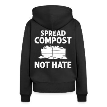 Kompostierung Kompost Wurm Abfall - Frauen Premium Bio Hoodie - Schwarz - Hinten - Julia (174cm)