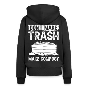 Kompostierung Kompost Wurm Abfall - Frauen Premium Bio Hoodie - Schwarz - Hinten - Julia (174cm)