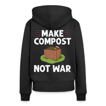 Kompostierung Kompost Wurm Abfall - Frauen Premium Bio Hoodie - Schwarz - Hinten - Julia (174cm)