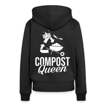 Kompostierung Kompost Wurm Abfall - Frauen Premium Bio Hoodie - Schwarz - Hinten - Julia (174cm)