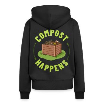 Kompostierung Kompost Wurm Abfall - Frauen Premium Bio Hoodie - Schwarz - Hinten - Julia (174cm)