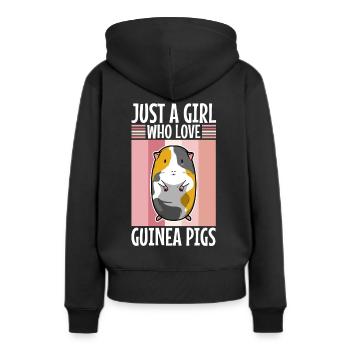 Just A Girl Who Love Guinea Pigs - Frauen Premium Bio Hoodie - Schwarz - Hinten - Julia (174cm)