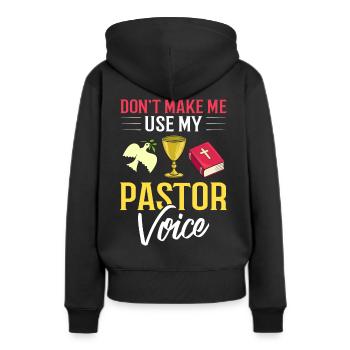 Pasteur Église Ministre Christ Spirituel Jésus - Sweat à capuche Premium bio Femme - noir - Dos - Julia (174cm)