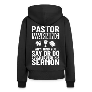 Pasteur Église Ministre Christ Spirituel Jésus - Sweat à capuche Premium bio Femme - noir - Dos - Julia (174cm)