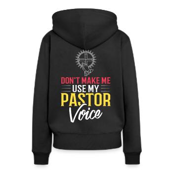 Pasteur Église Ministre Christ Spirituel Jésus - Sweat à capuche Premium bio Femme - noir - Dos - Julia (174cm)