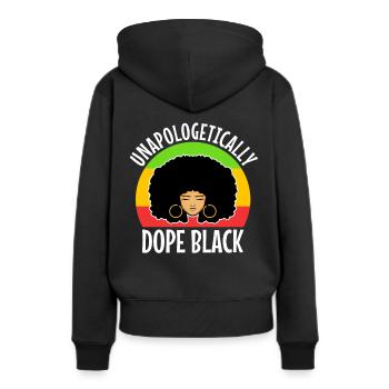 Noir sans excuse - Sweat à capuche Premium bio Femme - noir - Dos - Julia (174cm)