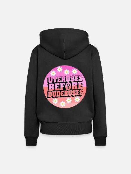 Uteruses Before Duderuses - Frauen Premium Bio Hoodie - Schwarz