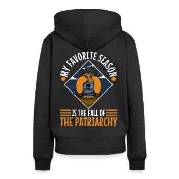 My favorite season is the fall of the patriarchy - Women’s Premium Organic Hoodie - black - Back - Julia (174cm)