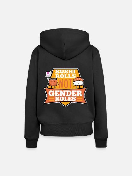 Sushi rolls not gender roles - Frauen Premium Bio Hoodie - Schwarz