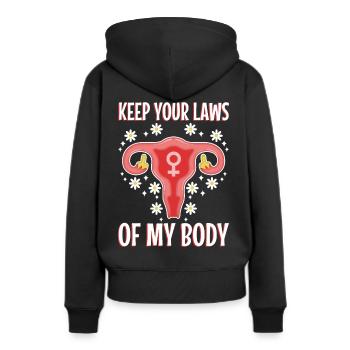 Gardez vos lois hors de mon corps - Sweat à capuche Premium bio Femme - noir - Dos - Julia (174cm)