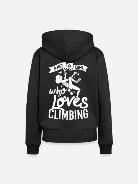 Rotsklimmen Klimmen Indoor Bouldering Girls Wall - Vrouwen Premium Bio hoodie - zwart
