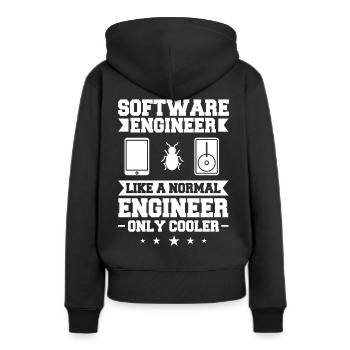 Génie logiciel Ingénieur en génie logiciel - Sweat à capuche Premium bio Femme - noir - Dos - Julia (174cm)
