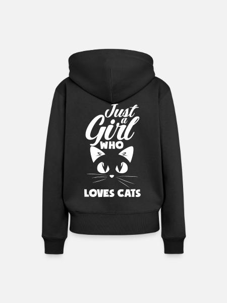 Katze Katzen Mädchen - Frauen Premium Bio Hoodie - Schwarz