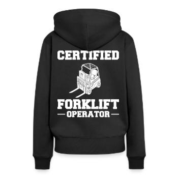 Conducteur de chariot élévateur Élévateur - Sweat à capuche Premium bio Femme - noir - Dos - Julia (174cm)